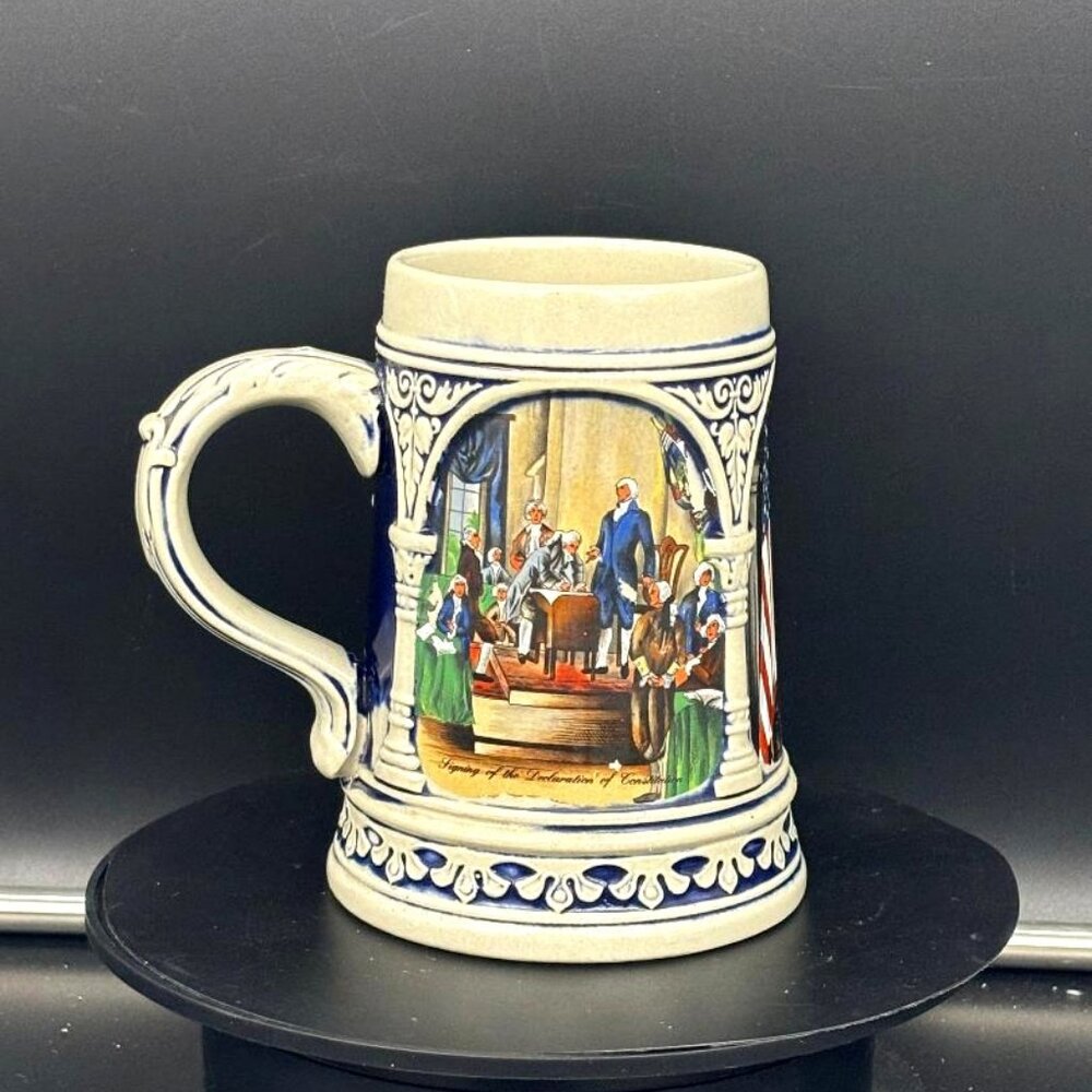 Vintage Gerz W Germany Declaration of Independence Stoneware Beer Stein Mug